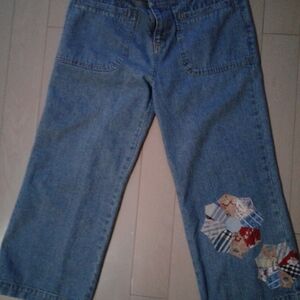 Japanese Denim Flare Jeans with Patchwork Accents